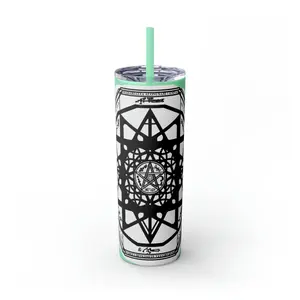 Frandsen Protection Sigil Occult Walls of Eden Skinny Tumbler with Straw, 20oz