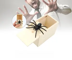 Interesting Game Surprise Handmade Wooden Spider Box is a Perfect Holiday Gift Prank Prop Trick Bug Box Spider Box Mini Kit