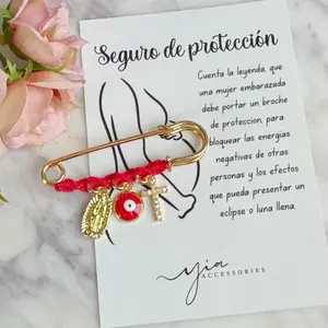 Pregnancy Brooch with Virgin and Cross Design