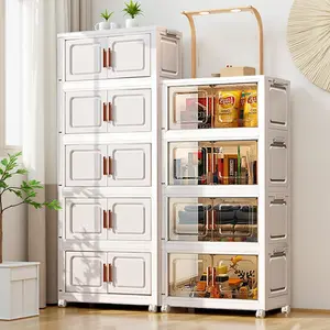 Clear Foldable Storage Bins with Lids & Wheels - Collapsible Organizer for Clothes, Toys, Blankets | Space Saving Closet, Bedroom, Nursery Organization   Floor Stand Cover Pastel jewelry organizer makeup organizer Boxes