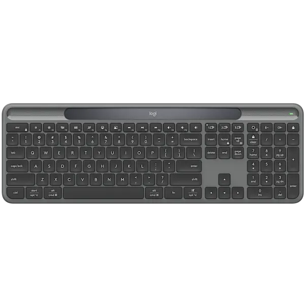 Logitech Signature Slim Solar+ Wireless Bluetooth Keyboard K980, Solar and Artificial Light Powered, Up to 10 Years Battery Life, Customizable Keys - Graphite Graphite Keyboard Light Powered