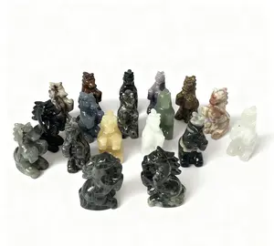 Horse Carvings of Various Materials 6cm - Unique Decorative Figurines from China