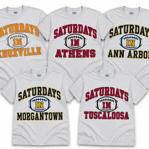 College Football Saturdays In Your City T-Shirt Short Sleeve 50% Cotton 50% Polyester Soft Comfortable Gildan Fabric Stylish Game Day Outfit