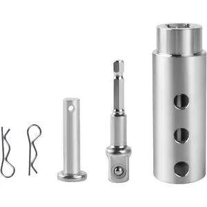 Trailer Jack Drill Adapter, 1 Inch Drive Shaft Compatible, Turbo ，ez Crank Jack Adapter Tool & 1/2 Inch Socket Bit, Heavy Duty for RV, Construction, Dump Trailers (DIY, Campers)
