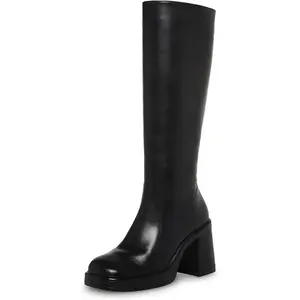 Women's Go-Go Boots of the 70s Platform Knee High Boots Square Toe Chunky Block Heel Stretch Boot