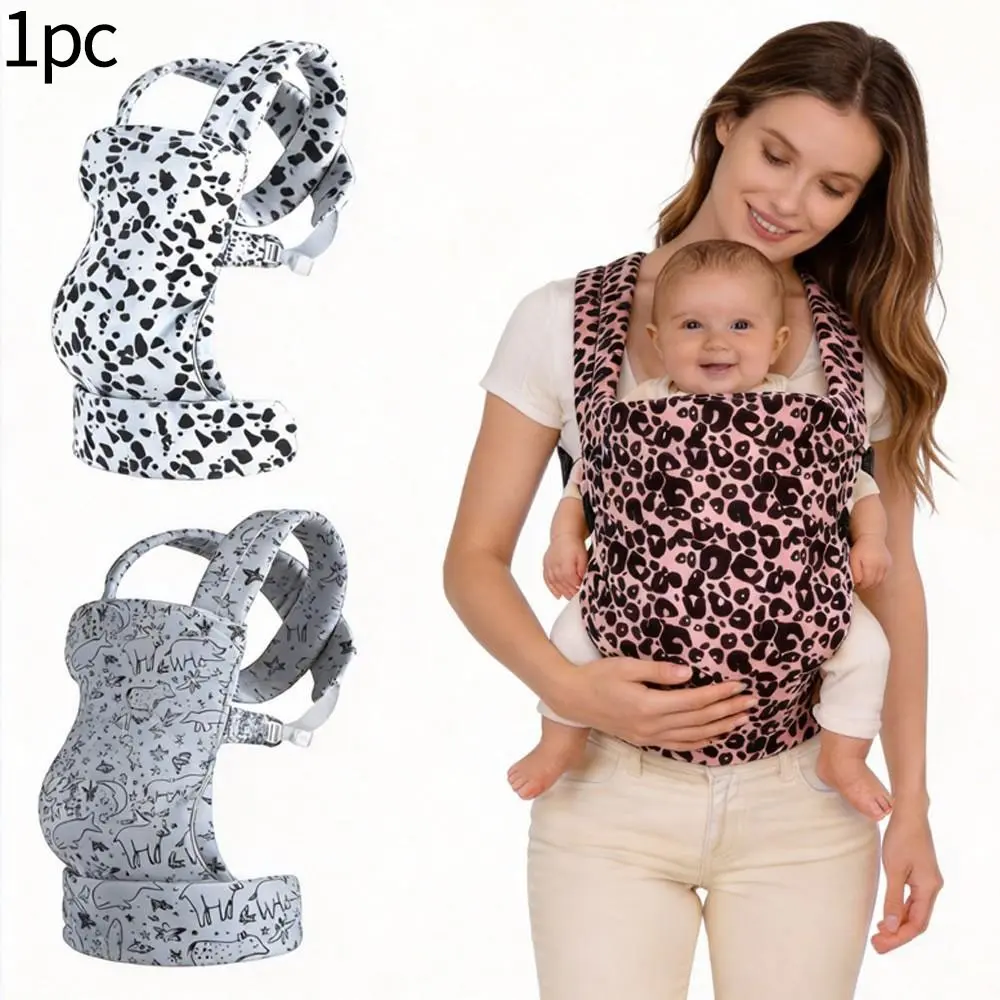 1pc Baby Front and Back Carrier, Leopard Print Infant Hold Strap, Comfortable Breathable Design, Easy Portable Baby Holding Belt for Moms