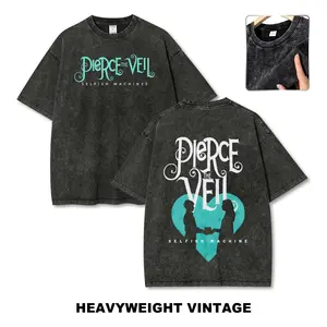 Pierce The Veil Vintage Washed Graphic T-Shirt – Unisex Fit Retro Rock Band Tee, Casual Short Sleeve Music Merch