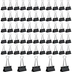 Binder Clips Assorted Sizes, Black Metal Paper Clamps,Clips Office Supplies for Home/School