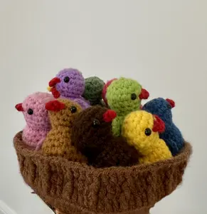 Handmade Crocheted Ducks for Decorative Ornaments  - Unique Handmade Home Decor desk  figure Room Window mini resin duck decoration