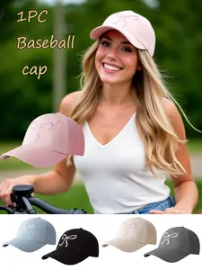 Women's Bow Baseball Cap, Adjustable UV Protection Sun Hat, Casual Commuter Wear, Ideal for Cycling Running Hiking Outdoor Sports