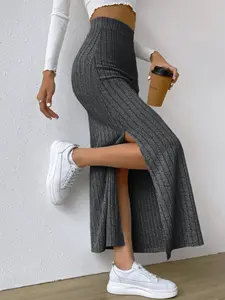 New fashion autumn and winter style best-selling side slit casual Fitted ladies skirt