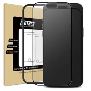 Mothca Matte(No Privacy) Glass Full Coverage Screen Protector for iPhone 16e/16/15/14/13 Pro Max Plus, Anti-Glare Anti-Fingerprint Black Edge Tempered Glass Film with Easy Installation Tool, Case Friendly, Smooth as Silk