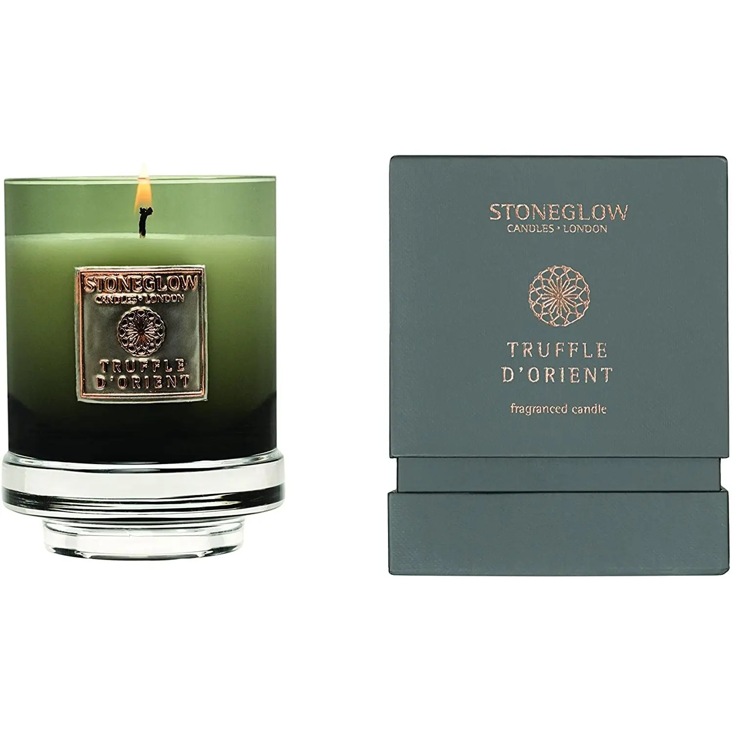 TRUFFLE D ORIENT Stoneglow Metallique Tumbler Boxed Scented Jar Candle