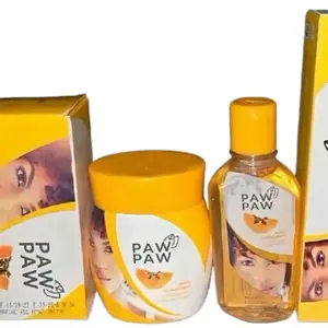 Pawpaw Clarifying Cream 300ml Oil 65ml Soap 175g Skincare Pack for Face Body Moisturizing Scent Papaya Infused Gentle Nourishing