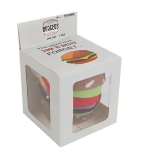 Happy Toes Apparel Hamburger Socks - Fun Food Novelty Design for All Sizes - Adults and Kids, Ankle Socks