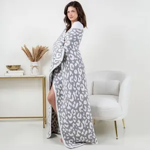 Super Soft Leopard Print Brushed Poly Microfiber Throw Blanket