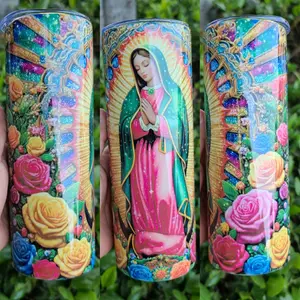 Virgen Guadalupe 20oz skinny tumbler stainless steel Dad Gift Idea
