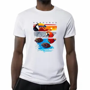 Honduras Personalized T-Shirt - Unique Design with Parrot and Sunset Graphics for Men