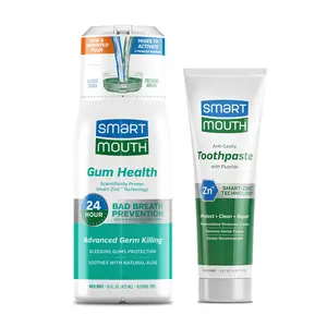 SmartMouth Gum Health Zinc Activated Mouthwash & Anti-Cavity Toothpaste Combo for Fresh Breath - 16 fl oz & 6 oz