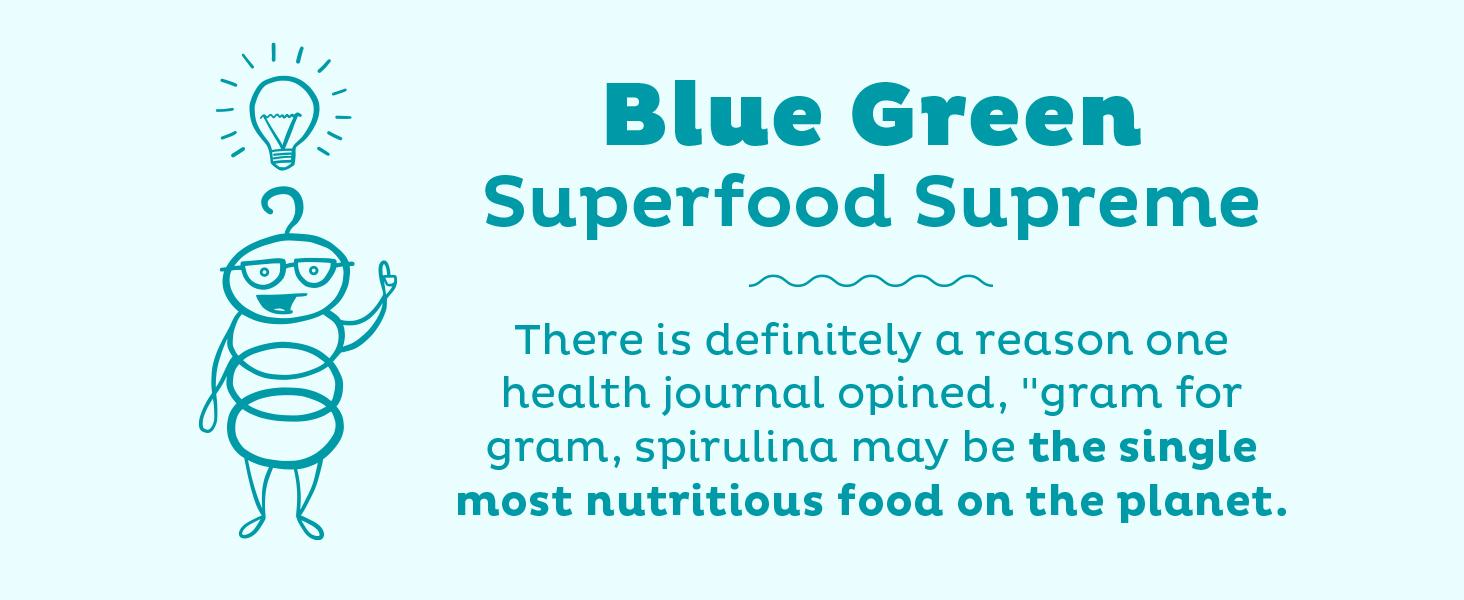 KOS Organic Spirulina Powder - USDA Certified Organic, 109 Servings of Superfood Powder for Smoothies & Juices, Non-Irradiated Blue Green Algae, Plant Based with Antioxidants, Vegan (13.5oz)
