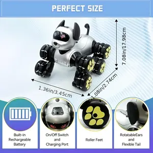 8-Wheel Stunt Remote Control Car Robot Dog Toy: Gesture Sensing, Music & Dance Features, 2.4G Wireless Technology, Sound & Light Effects - Interactive Programmable Robot for Boys and Girls