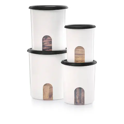 Tupperware One Touch Reminder Canisters, Food Storage Set of 4