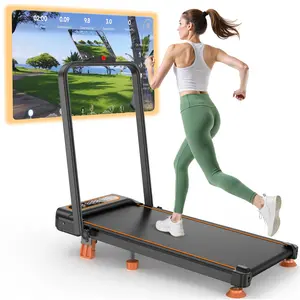 4 in 1 Smart Low Noise 3.5HP Foldable Handle Walking Pad 330Lbs Treadmill Fitness Equipment with Adjustable Incline, APP and LED  Display for Home Gym and Office