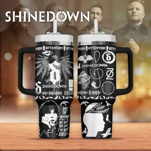 Shinedown Music Inspired Tumbler With Handle – 40oz & 20oz Rock Fan Insulated Cup