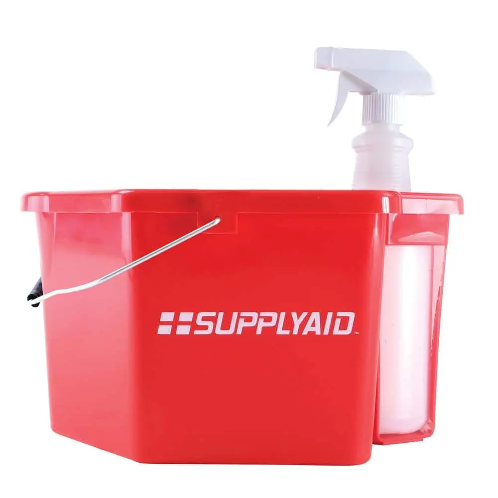 6 Qt. Heavy Duty Plastic, Corrosive-Resistant Sanitizing Bucket with 25 oz. Spray Bottle