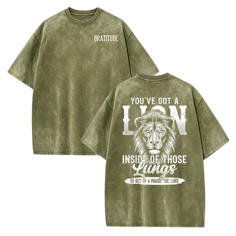 Gratitude Christian Shirt | Lion Inside Of Those Lungs Worship Tee | Faith Based Gift for Women | Brandon Lake Inspired Song Lyric Tshirt