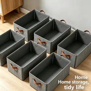 Storage Bins Large CapacityCloset Organizer System,Sturdy Foldable Storage boxes for Organizing Clothing,Sheets,Toys,Books - Shelf Organizer Shelves Basket storage Bin, Organizing Baskets for Shelf,Utility Room, Grey makeup storage organizer,3/6 pack Bag