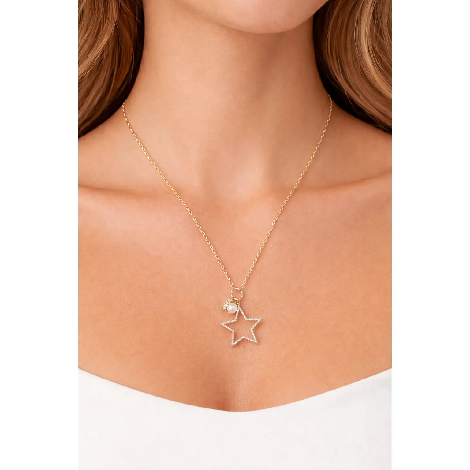 Stormi Cz Star Charm Necklace