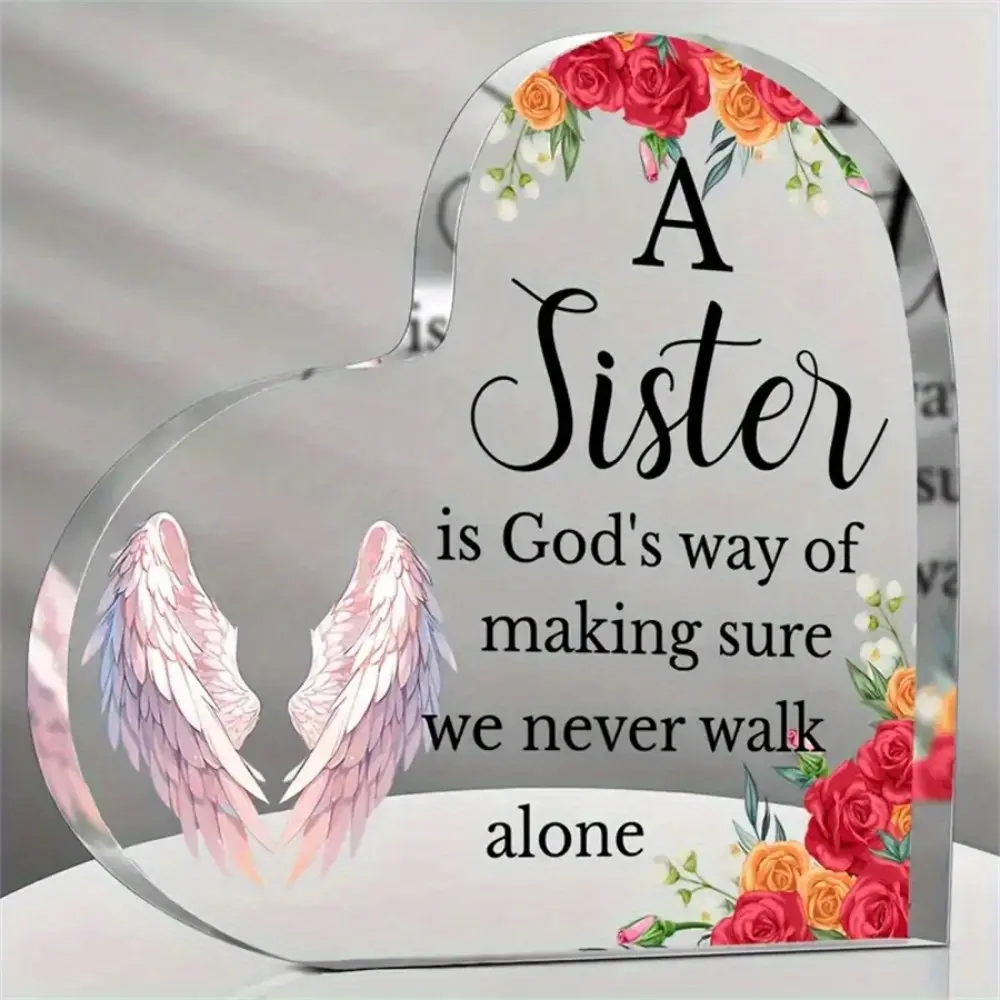 Unique Sister Birthday Gifts, Boho Room Decor, Farmhouse Kitchen Decor, Cute Desk Decor, Decorative Plaque, Perfect for Sister's Birthday & Christmas