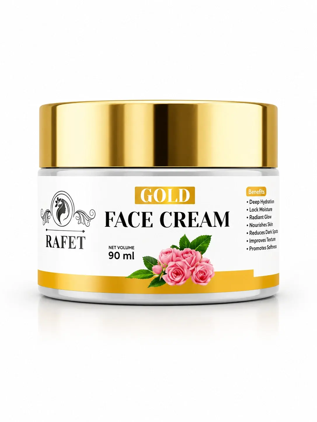 Rafet Gold Face Cream Deep Hydration Skin Nourishing Moisturizer – 60 ml / 2 fl oz