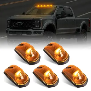 5Pcs LED Cab Lights, Amber Cab Roof Marker Lights Plug and Play Direct Replacement Compatible with F250 F350 F450 F550 Pickup Trucks 2017-2024,Replace HC3Z15442E HC3Z-15442-E