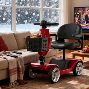 4 Wheel Mobility Scooter for Seniors with 15 Mile Range Charger Storage Basket Keys Christmas Gifts Black Friday Specials