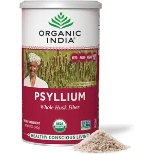 Psyllium Herbal Powder - Whole Husk Fiber, Healthy Elimination, Keto Friendly, Vegan, Gluten-Free, USDA Certified Organic, Non-GMO, Soluble & Insoluble Fiber Source - 12 oz Canister