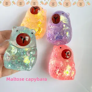 Creative Capybara Squishy Toy: Stress Relief Ball with Gold Powder and Maltose for Fun and Relaxation