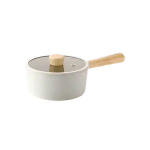 NEOFLAM Fika 1.7qt Saucepan with Glass Lid and Wooden Handle 18cm NEOFLAM Fika 1.7qt Saucepan with Glass Lid and Wooden Handle 18cm