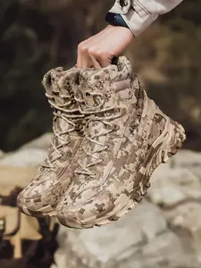 Men's New Four Season Camouflage Military Tactical Boots, Durable High Top Tactical Footwear, Outdoor Anti Slip Hiking Shoes, Lightweight Wear Resistant Camping Trekking Boots for Men