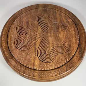 Heart collapsible wooden basket - gift basket- mother’s gift- handmade hand carved basket-