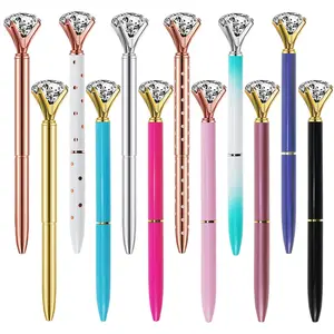 12 Count Mixed Colors Bling Metal Pens Set,Black Ink,Diamond Pens Fun Fancy Crystal Diamond Pen For Women,Student,Worker,Christmas Party Gifts,Hand Tools Kits