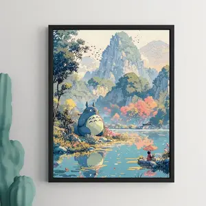 My Neighbor Totoro poster, Totoro japanese tapestry, Printable Wall Art, Studio Ghibli Wall Art, Japanese Home Decor