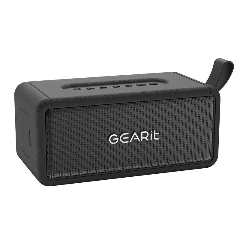 GEARit 40W Portable Wireless Bluetooth 5.3 Party Speaker - IPX6 Waterproof Speaker, Lanyard-Equipped Compact Lightweight, 40W Deep Bass, Stereo Audio, Rechargeable Battery, USB-C, MicroSD, 1-to-2 Stereo Pairing, AUX Input, Outdoor Use