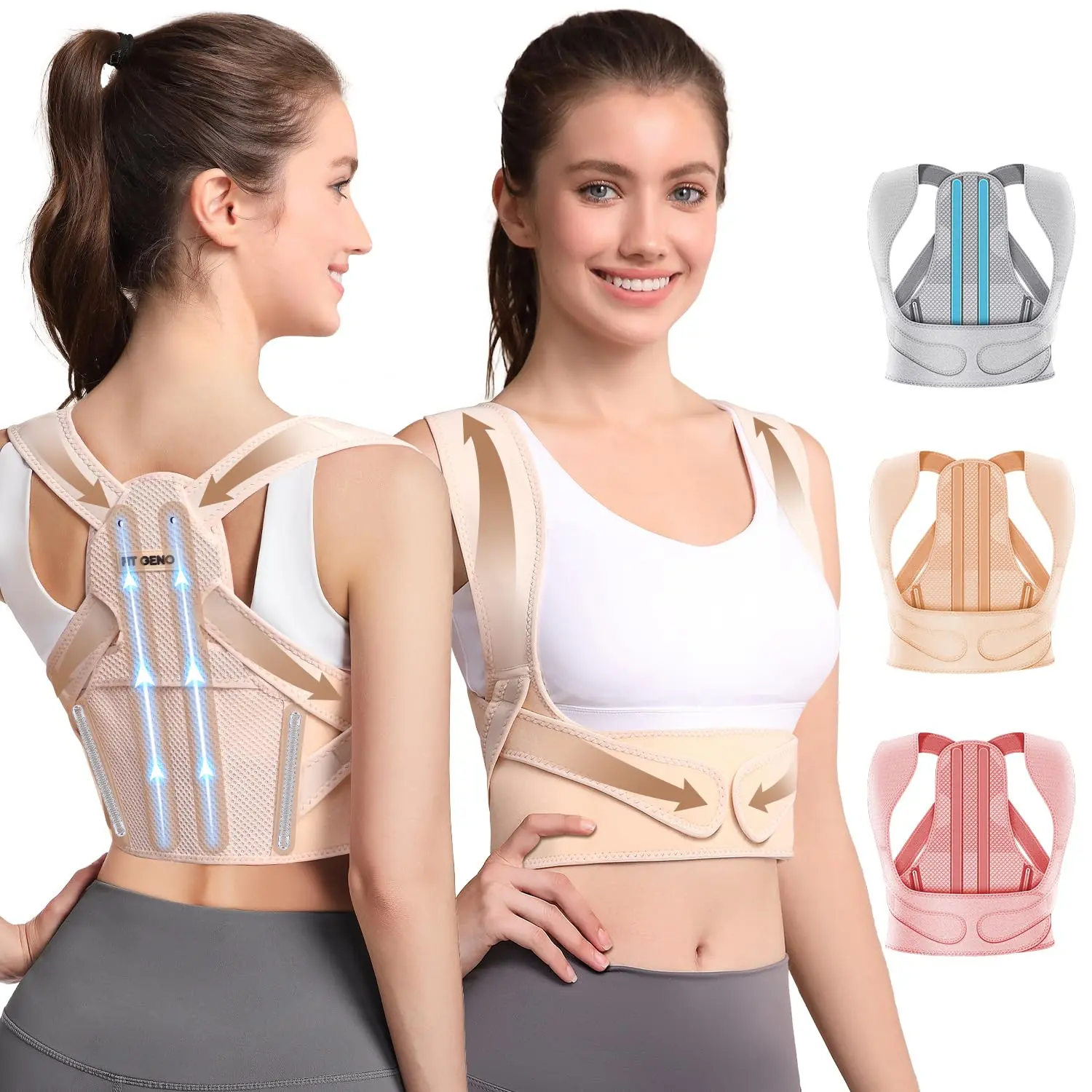 Posture Corrector for Women and Men: Improve Posture Correct Hunchback Slouching Invisible Under Clothes - Adjustable Lightweight Upper Back Brace for Neck Shoulder & Upper Back Pain Relief (XS/S Under Bust 26"-37")
