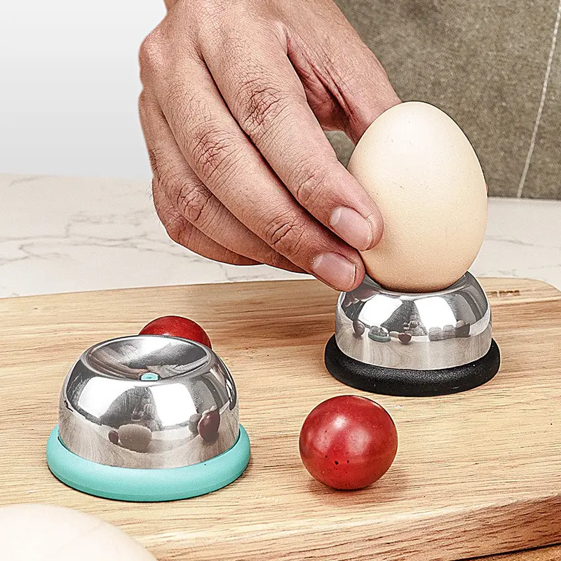 304 Stainless Steel Egg Piercer with Plastic Base, Manual Press Type, Suitable for Boiling and Steaming Eggs, Kitchen Tool, Utensils
