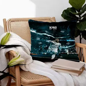 Real Madrid CF Throw Pillow (18x18 Inch), Multiple Designs Including Ronaldo King of UCL & Team Legends, Soft Square Decor Pillow for Sofa, Bed & Fan Cave, Soccer Fan Gift