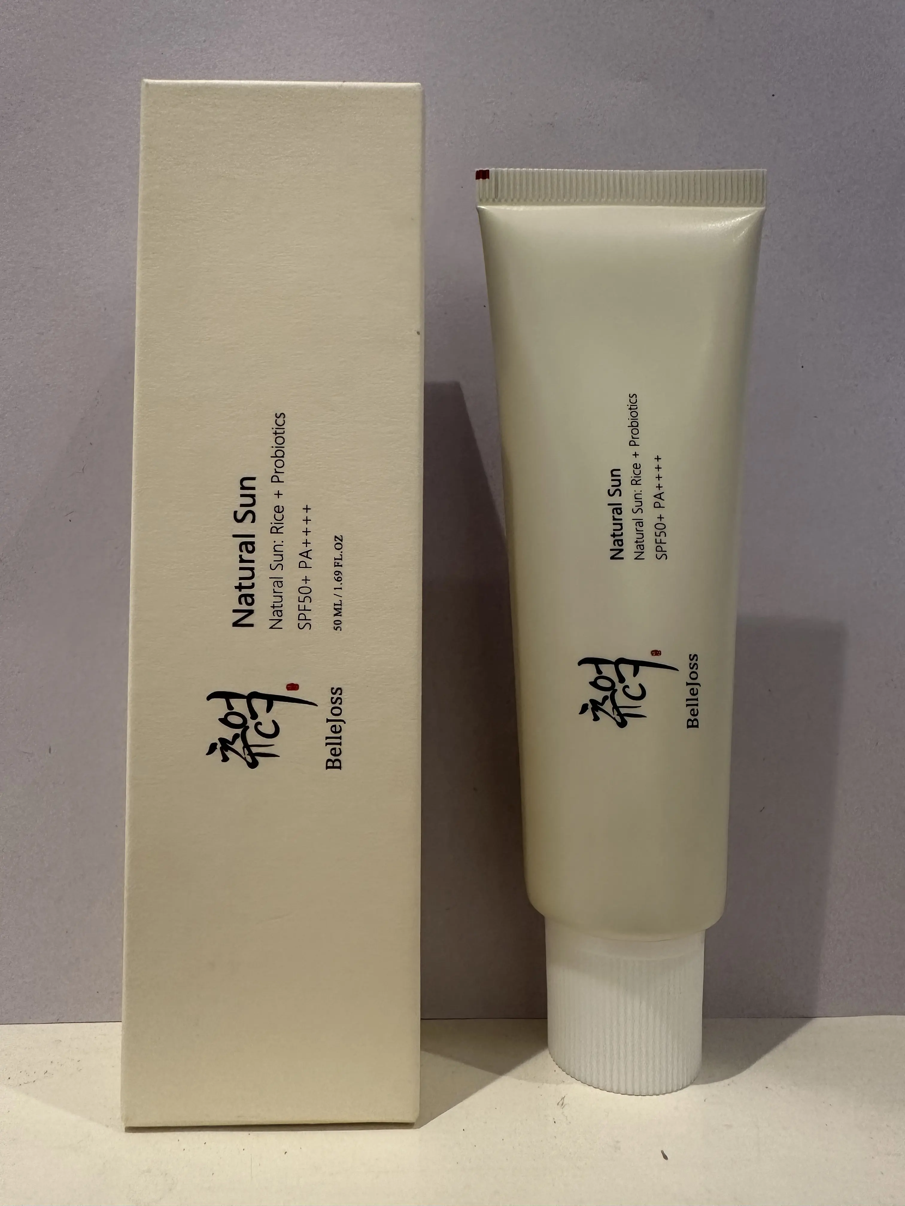 BelleJoss Korean Sunscreen SPF50+ PA++++, Rice & Probiotics Face Sunscreen, No White Cast Lightweight Sunscreen for All Skin Types, Daily Sun Protection, 1.69 fl oz