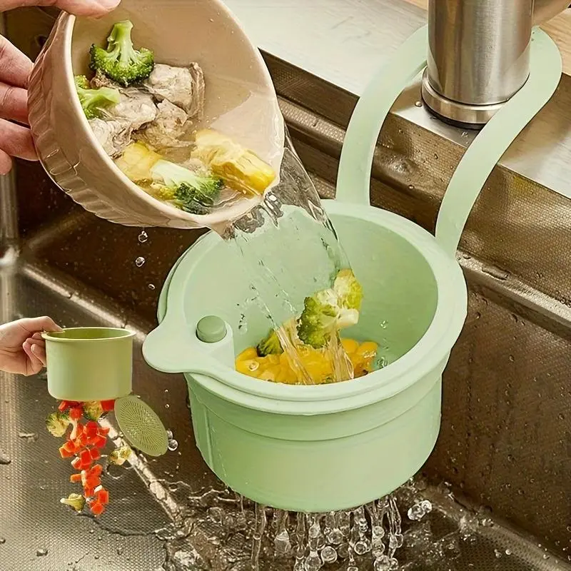 Automatic Self-Cleaning Sink Strainer Basket, Detachable Bottom, Easy Installation & Removal, Modern Kitchen Design, All Seasons Use