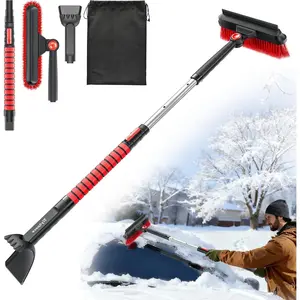 -Around High-Efficiency Cleaning 39 inch Extendable Snow Brush and Ice Scraper with , Ice Scrapers for  Windshield, , SUV Snow , Winter  Accessories
